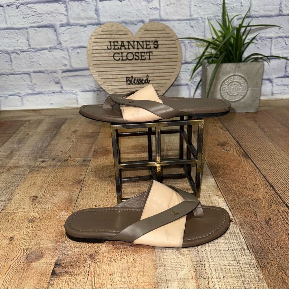 Lafayette 148 $328 iris two tone thong sandals